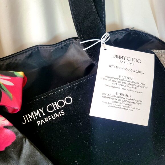 Jimmy Choo Parfums Tote Bag, Black & Silver Glitter, ~ NWT ~ Retails: $149 - Picture 3 of 8